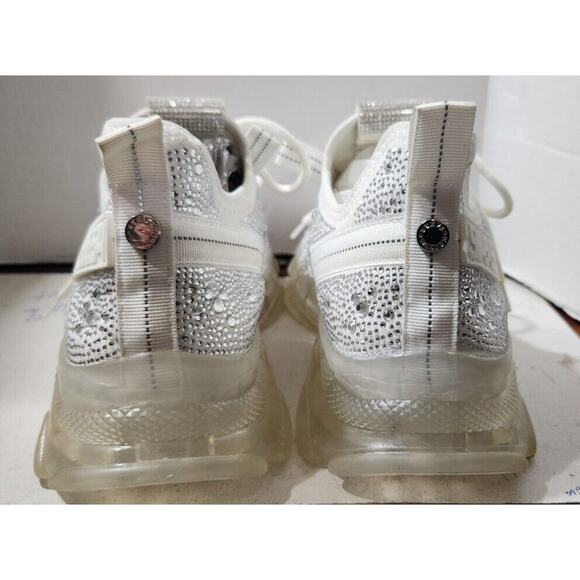 Steve Madden Womens Maxima-R White Bling Rhinestones Concert Sneaker Shoe Sz 12 - Picture 6 of 15